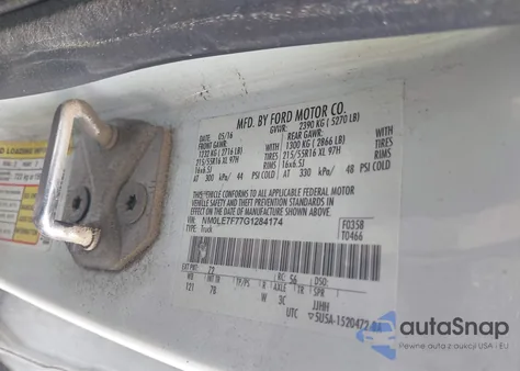 2016 Ford Transit Connect Xlt из США, поврежденный, VIN NM0LE7F77G1284174